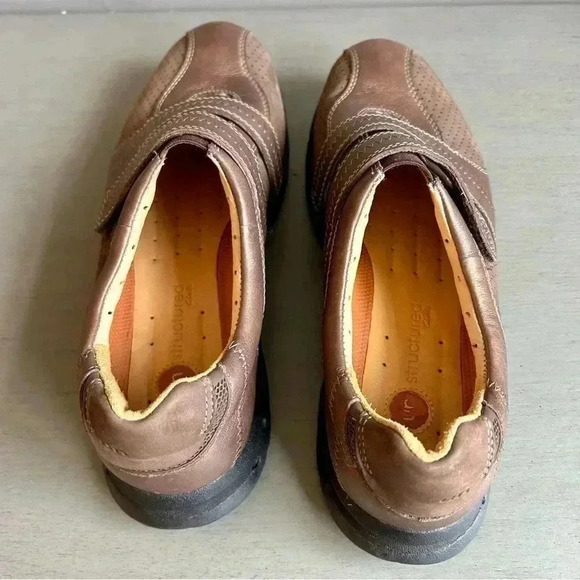 Clarks Unstructured Brown Bronze Leather Casual Slip On Shoes Loafer Women 8 - Picture 10 of 14